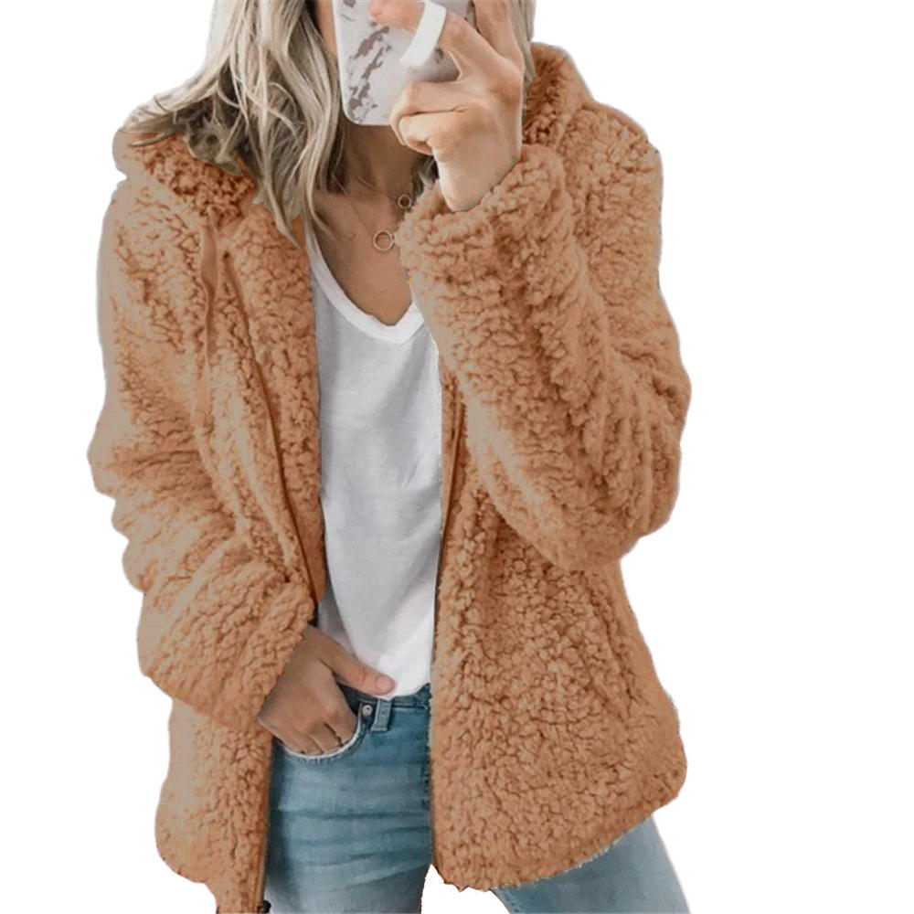 Charly Women's Fashion | Elegant Bear Teddy Fur Coat: Soft Fleece Coat with Pockets and Zipper