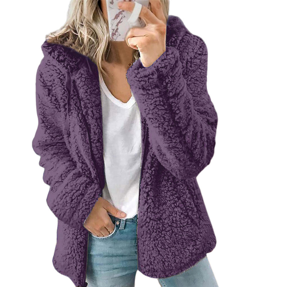 Charly Women's Fashion | Elegant Bear Teddy Fur Coat: Soft Fleece Coat with Pockets and Zipper