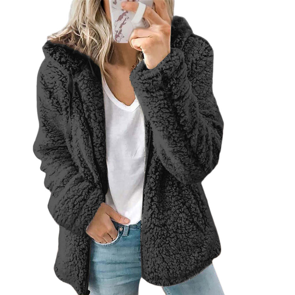 Charly Women's Fashion | Elegant Bear Teddy Fur Coat: Soft Fleece Coat with Pockets and Zipper