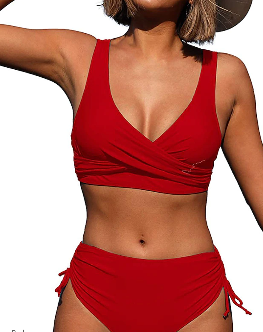 Charly | Women's High Waist Bikini Set with Wrap Top