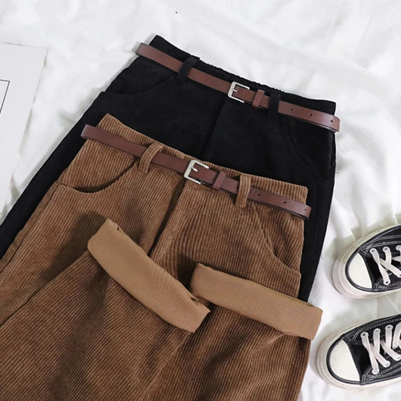 Charly | Women's High-Waist Corduroy Trousers Relaxed Fit