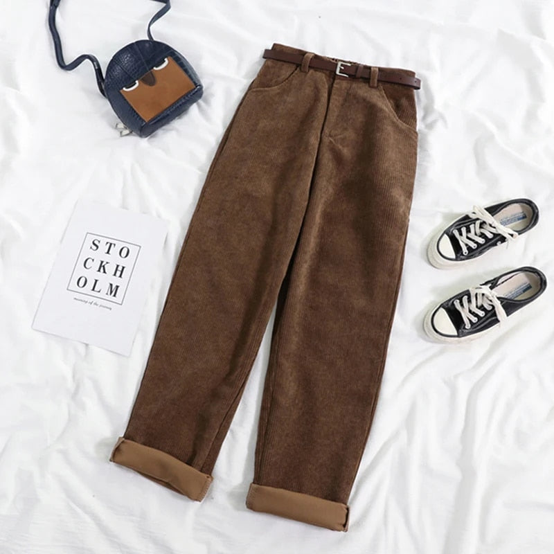 Charly | Women's High-Waist Corduroy Trousers Relaxed Fit