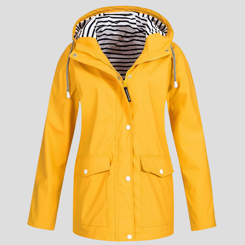 Charly | Women's Hooded Rain Jacket with Striped Lining