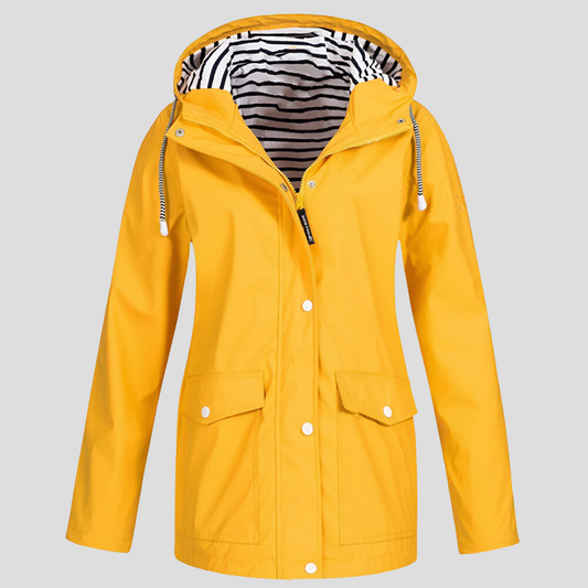 Charly | Women's Hooded Rain Jacket with Striped Lining