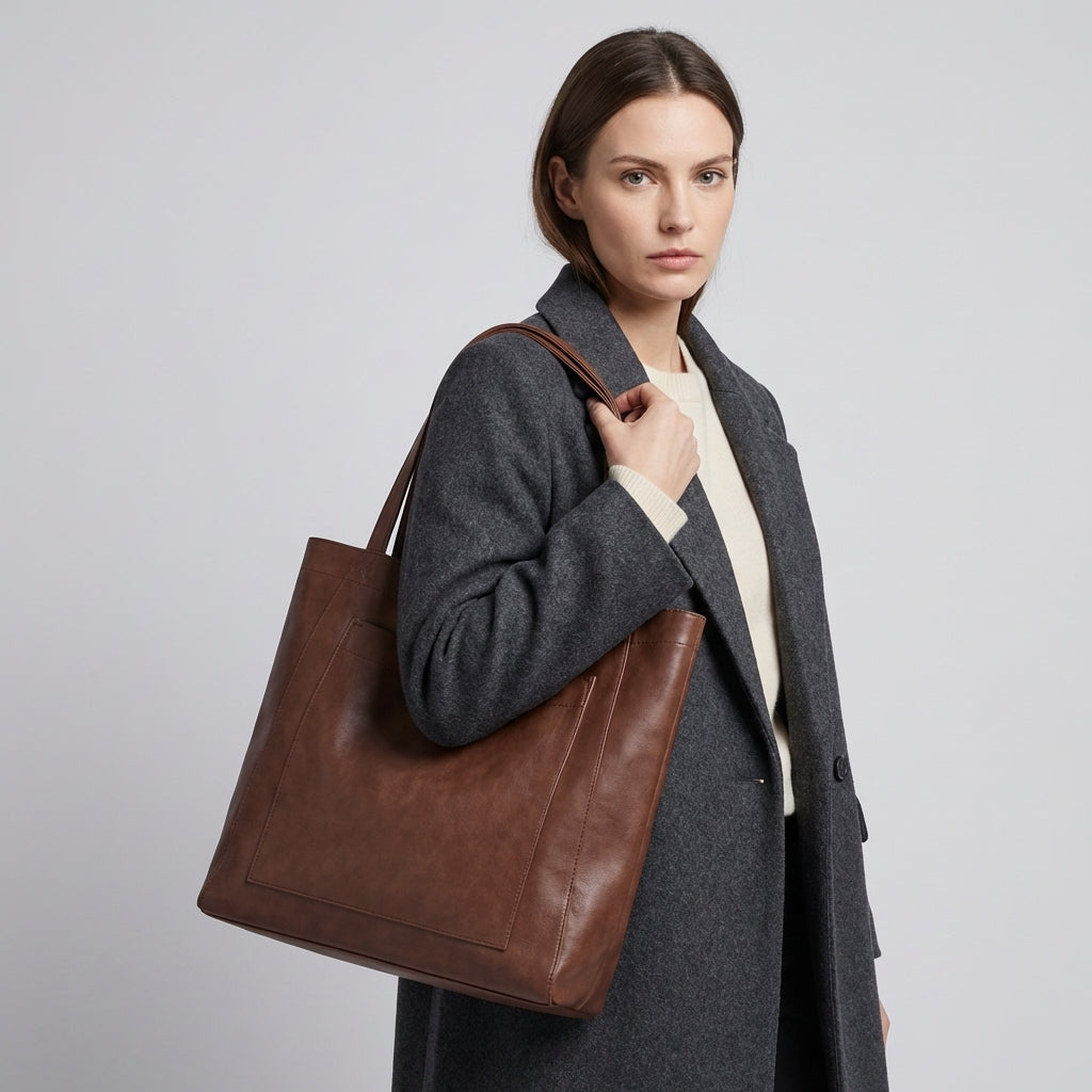 Charly | Women's Large Tote Shoulder Bag with Exterior Pocket