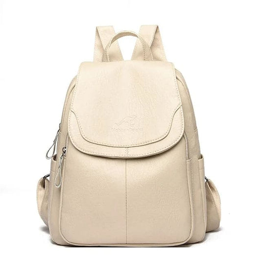 Charly | Women's Leather Flap Backpack with Structured Design