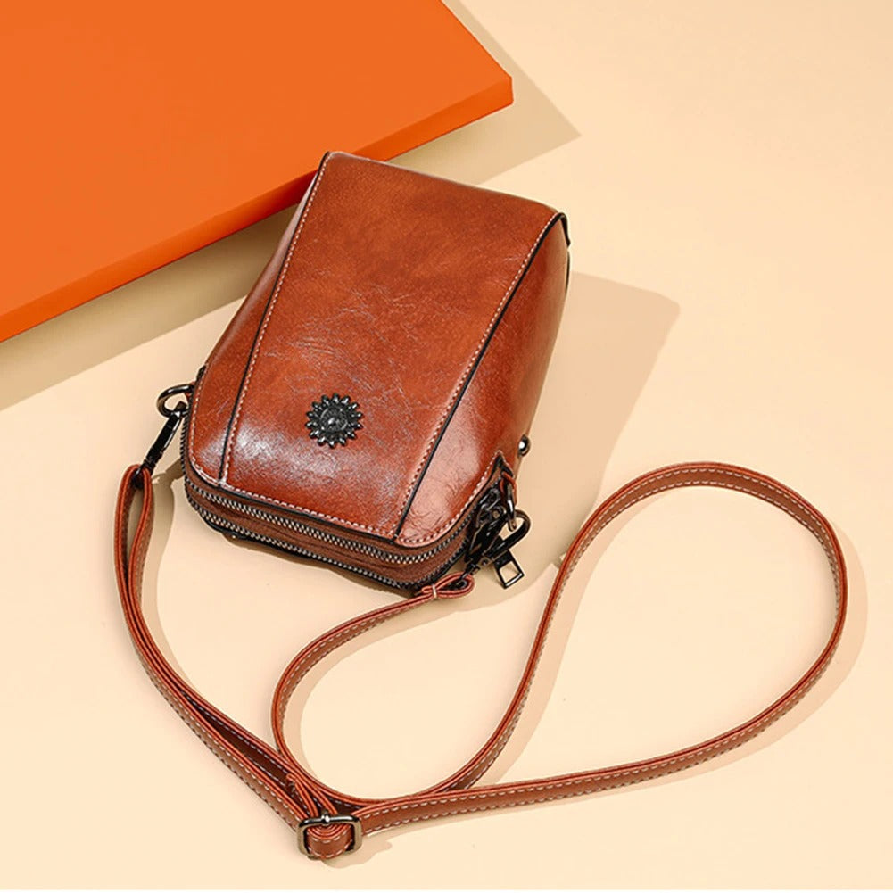 Charly | Women's Leather Shoulder Bag with Decorative Embellishment