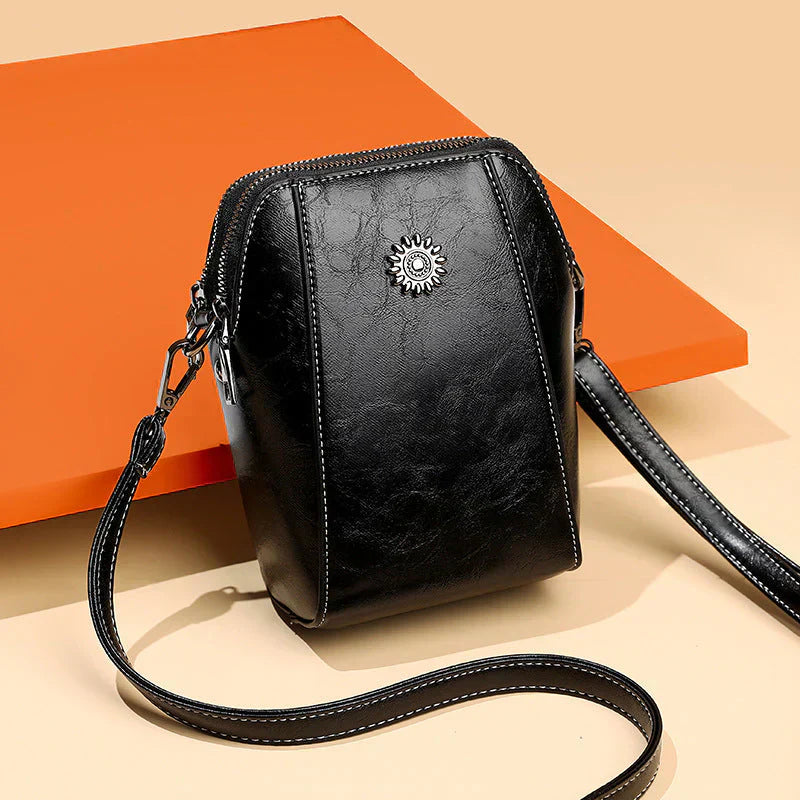 Charly | Women's Leather Shoulder Bag with Decorative Embellishment