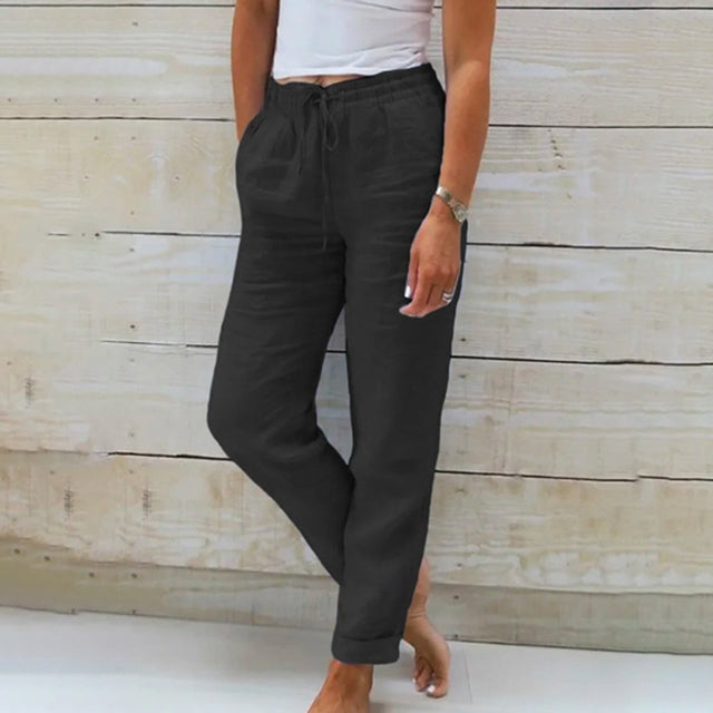 Charly | Women's Linen Drawstring Summer Pants
