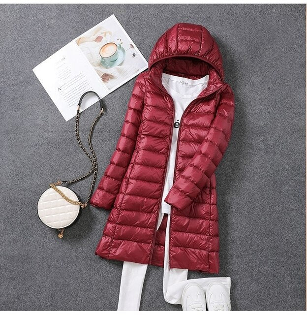 Charly | Women's Long Down Puffer Jacket with Hood
