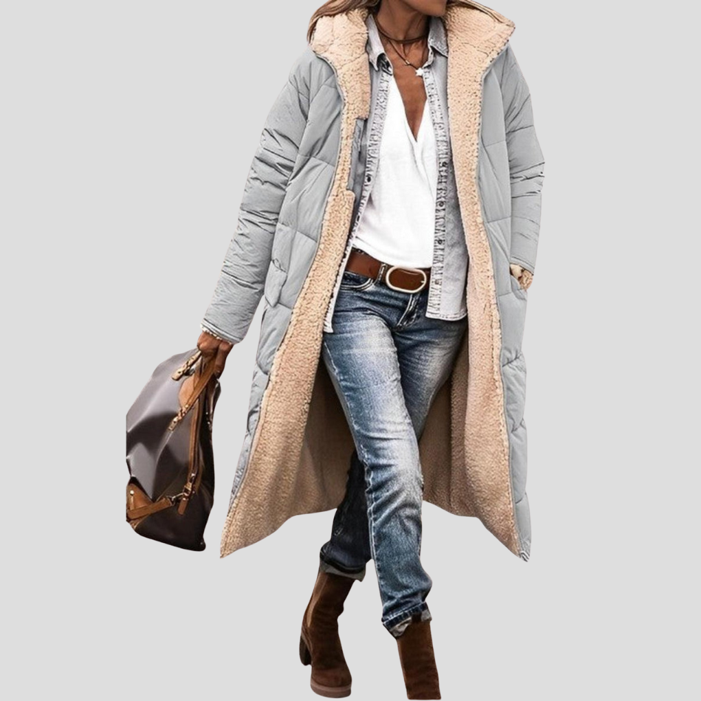 Charly | Women's Long Hooded Reversible Winter Coat