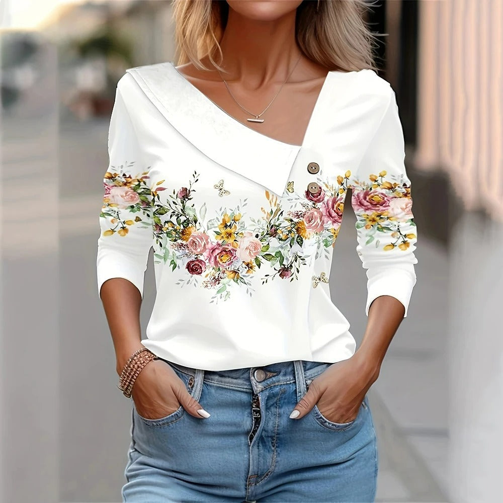 Charly | Women's Long Sleeve Floral Print Blouse