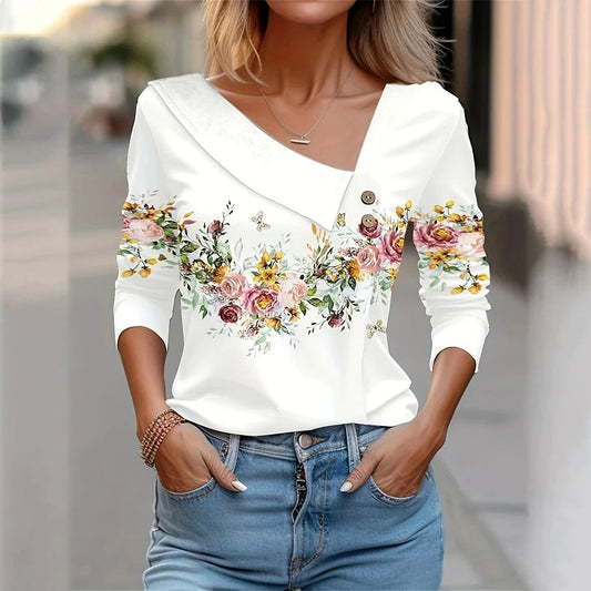 Charly | Women's Long Sleeve Floral Print Blouse