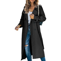 Timeless Double-Breasted Long Trench Coat