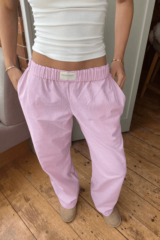Charly | Women's Lounge Pants Pinstripe Relaxed Fit