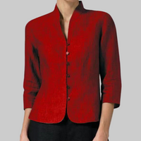 Sisica | Women's Mandarin Collar Button-Up Blouse