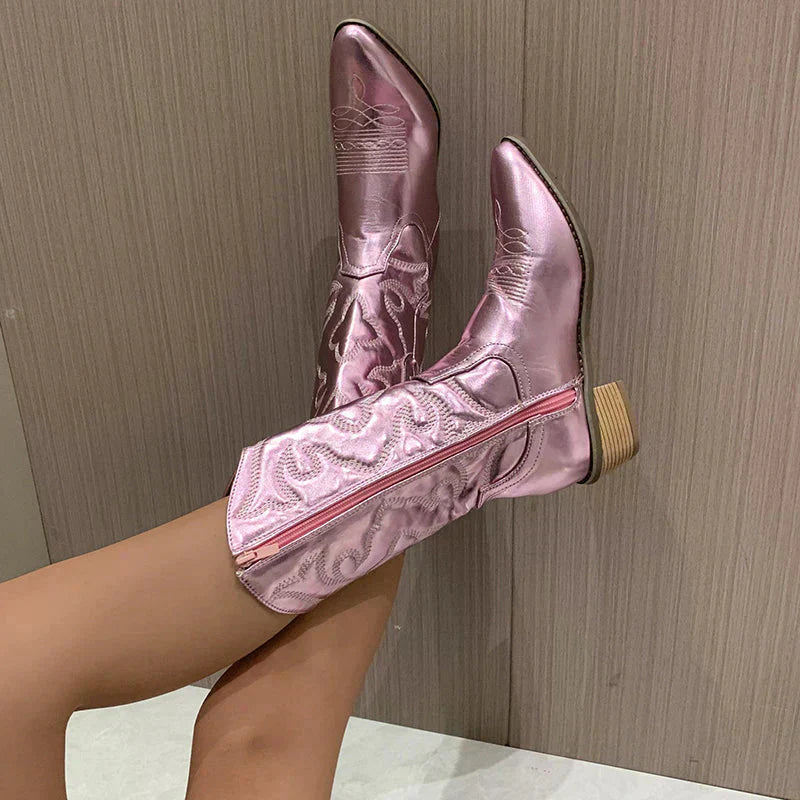 Charly | Women's Metallic Embroidered Cowboy Boots