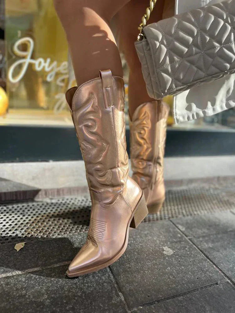 Charly | Women's Metallic Embroidered Cowboy Boots