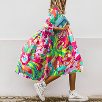 Women's Floral A-Line Midi Dress