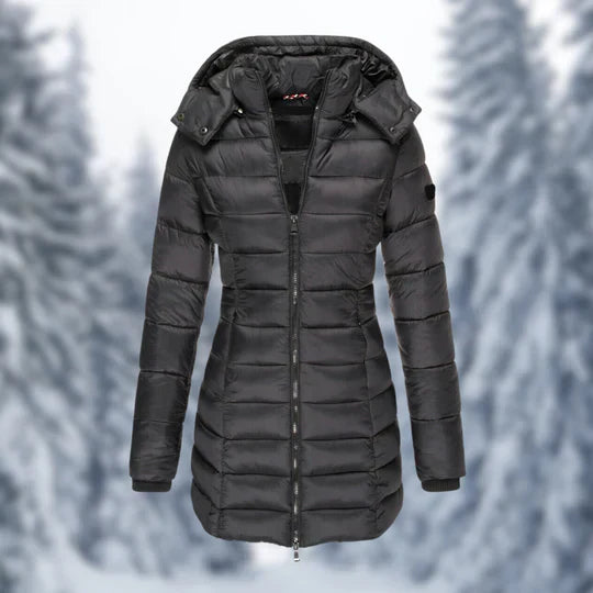 Charly | Women's Padded Mid-Length Winter Coat with Hood