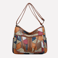 Sisica | Women's Patchwork Shoulder Bag with Braided Detail