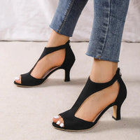 Sisica | T-Strap Open-Toe Heels for All-Day Comfort