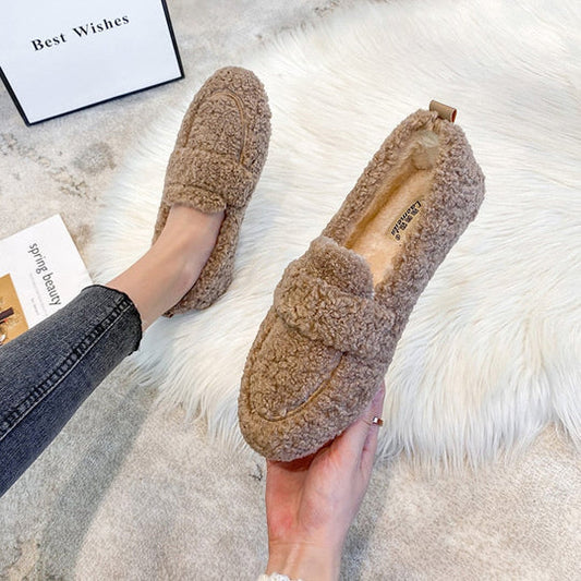 Charly | Women's Plush Loafer Slippers with Fold-Over Detail