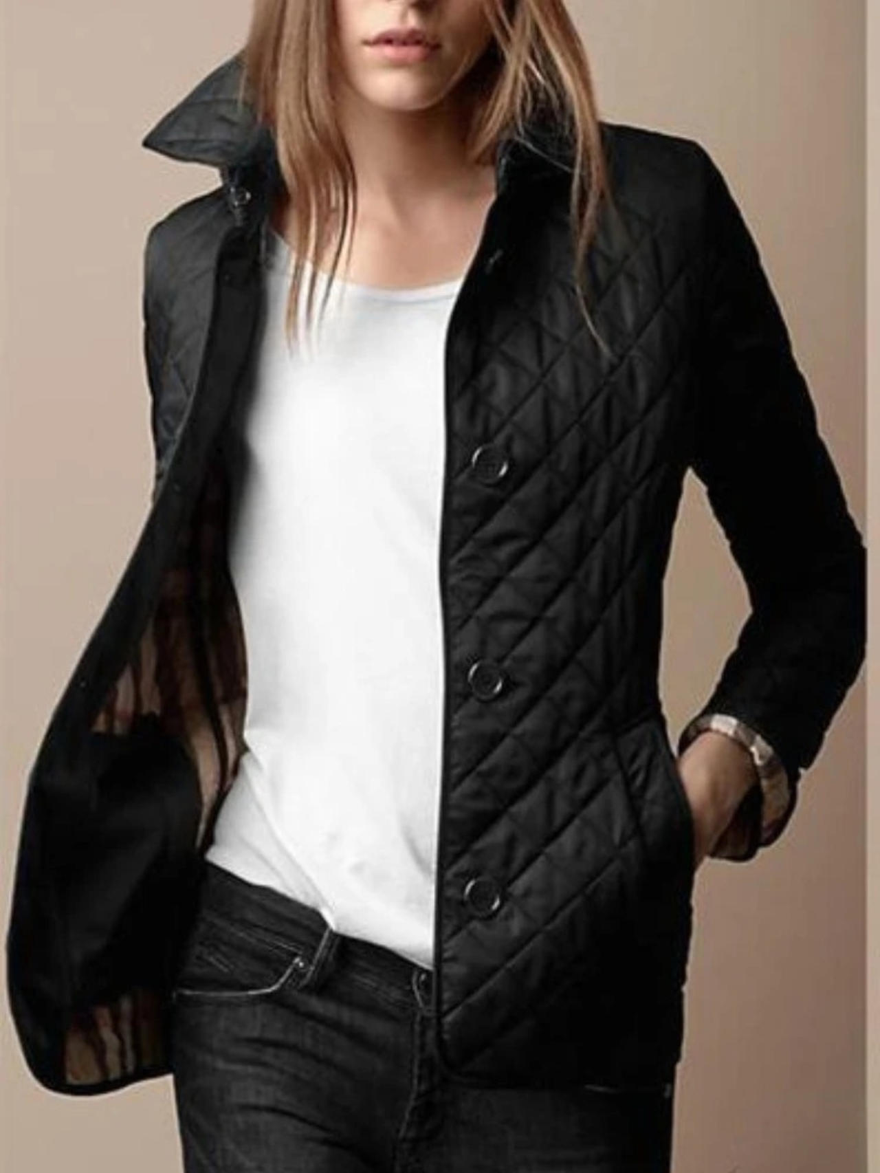 Charly | Women's Quilted Jacket with Snap Button Front