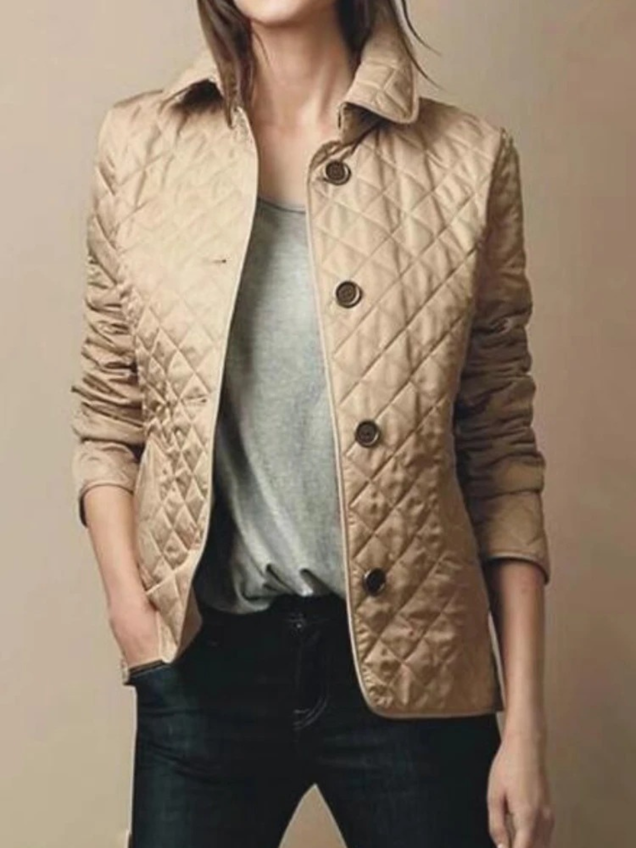 Charly | Women's Quilted Jacket with Snap Button Front