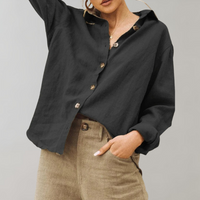 Sisica | Relaxed Fit Linen Blend Button-Down Shirt