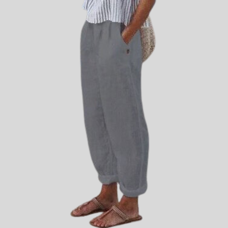 Charly | Women's Relaxed Fit Folded Hem Trousers