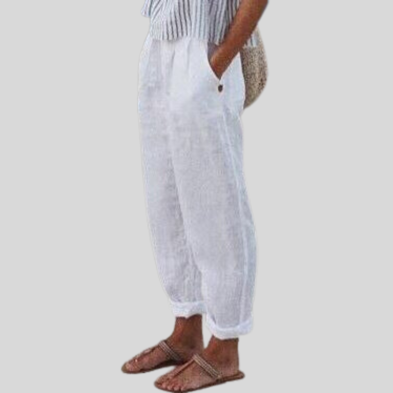 Charly | Women's Relaxed Fit Folded Hem Trousers