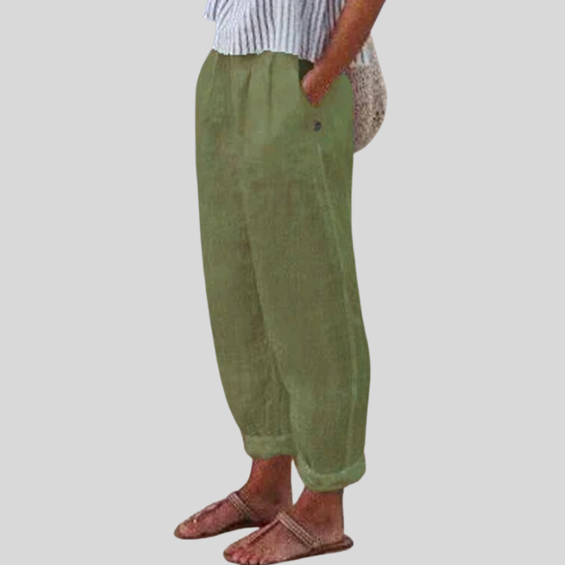 Charly | Women's Relaxed Fit Folded Hem Trousers