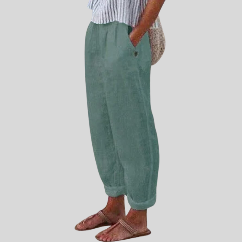 Charly | Women's Relaxed Fit Folded Hem Trousers