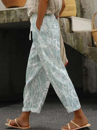 Breezy Lace Print Relaxed Fit Pants