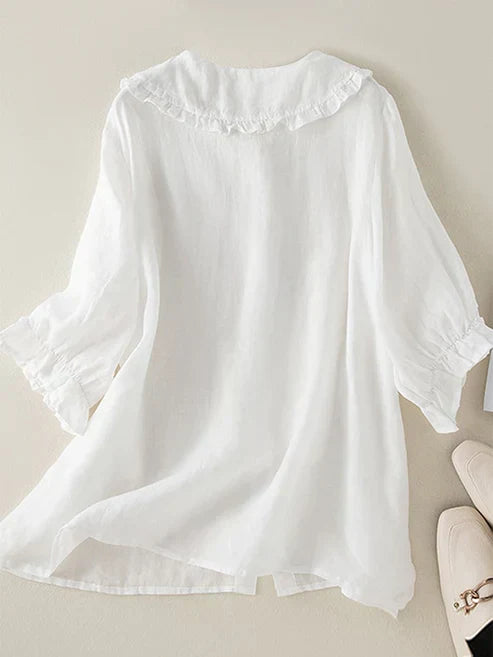 Charly | Women's Ruffle Collar Button-Down Shirt