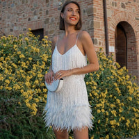 Sisica | Glamorous Sequin Feather Mini Dress