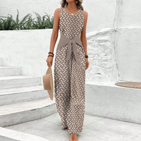Women's Flowy V-Neck Wide-Leg Jumpsuit