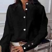Sisica | Women's Quilted Stand Neck Button-Up Shirt