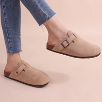 Sisica | Women's Suede Clogs with Buckle Detail