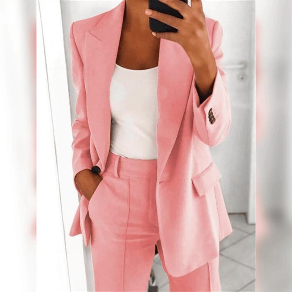 Charly | Women's Two-Piece Suit Set - Notch Lapel Blazer & Trousers