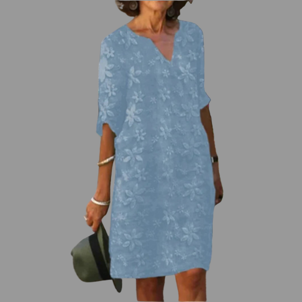 Charly | Women's V-Neck Floral Midi Dress