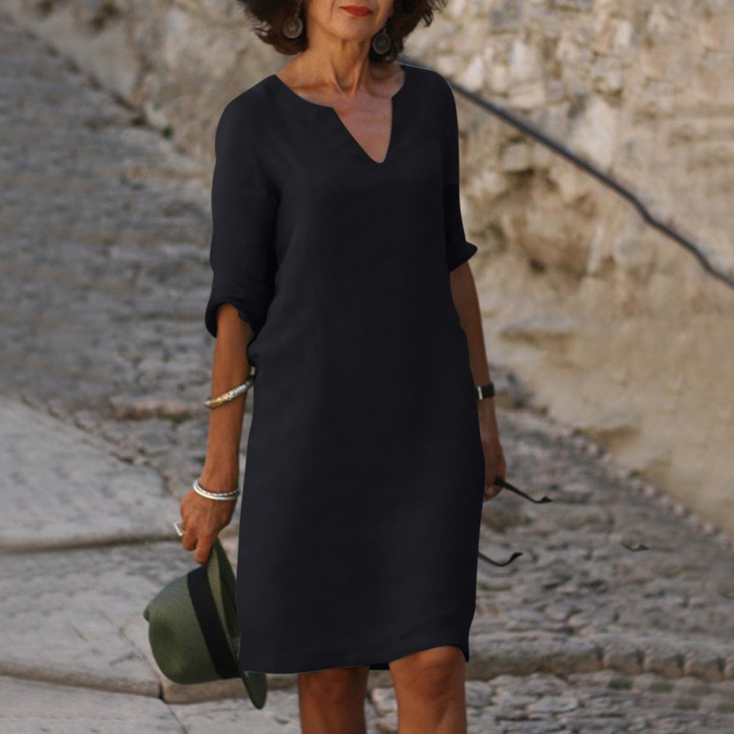 Charly | Women's V-Neck Midi Summer Dress