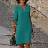Sisica | Breezy V-Neck Linen Midi Dress