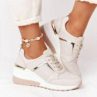 Women's Elevated Comfort Metallic Wedge Sneakers