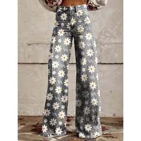 Sisica | Women's Relaxed Floral Wide Leg Jeans