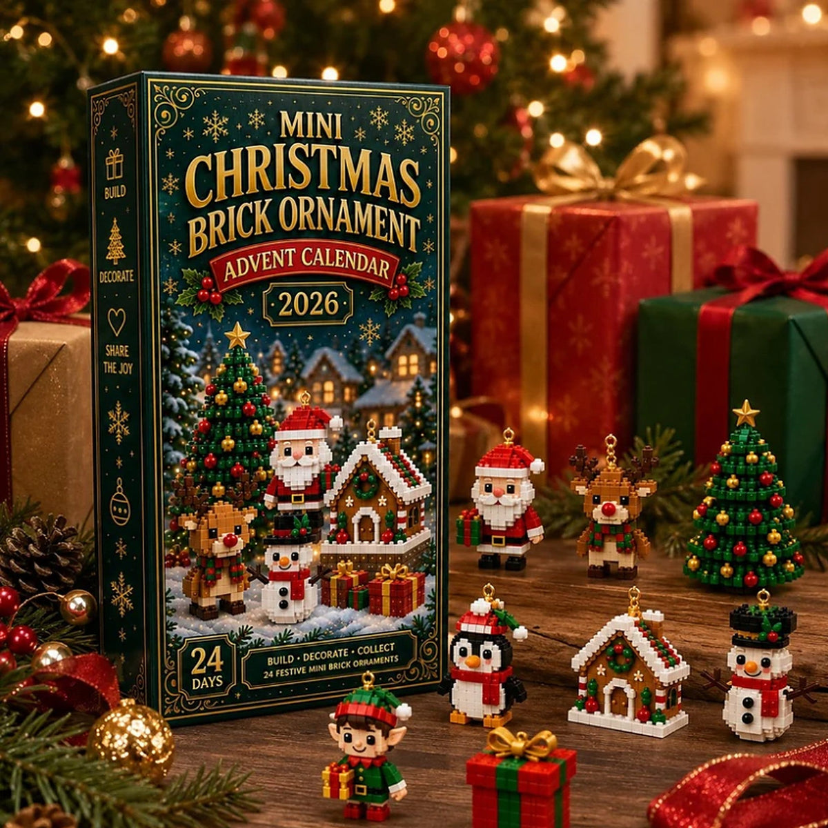 Christmas Advent Calendar - 24 Mini Building Block Christmas Figures