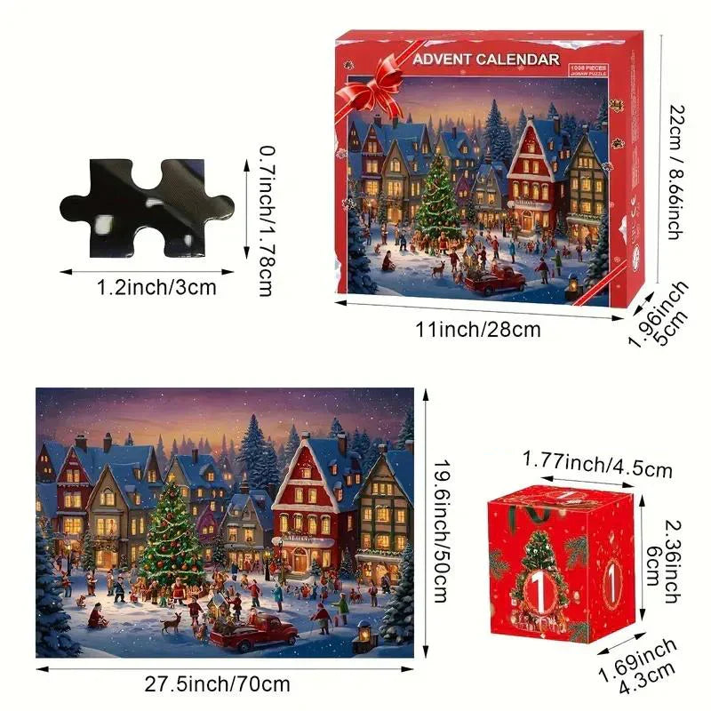 Christmas Countdown Jigsaw Puzzle Surprise Box – 24 Days Filled with Magic & Creativity
