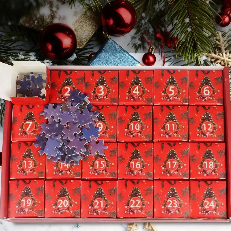 Christmas Countdown Jigsaw Puzzle Surprise Box – 24 Days Filled with Magic & Creativity