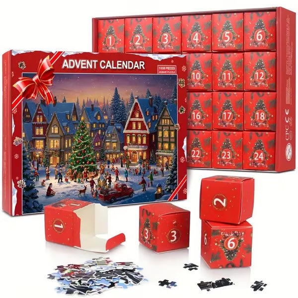 Christmas Countdown Jigsaw Puzzle Surprise Box – 24 Days Filled with Magic & Creativity